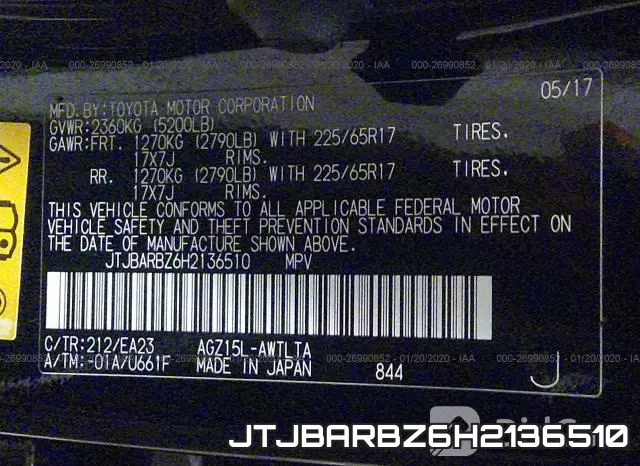 JTJBARBZ6H2136510 фото 10