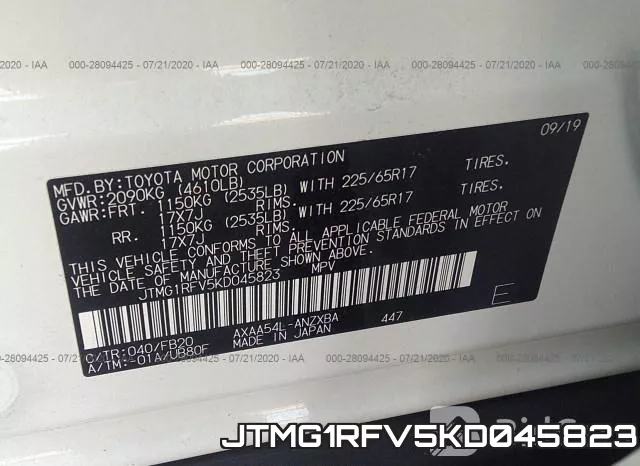 JTMG1RFV5KD045823 фото 10