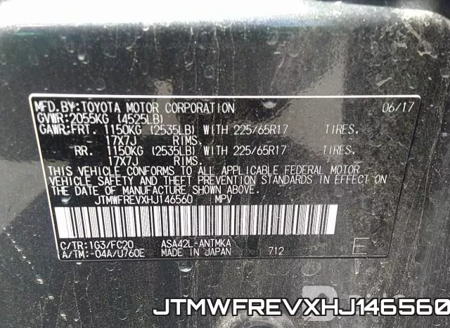 JTMWFREVXHJ146560 фото 10