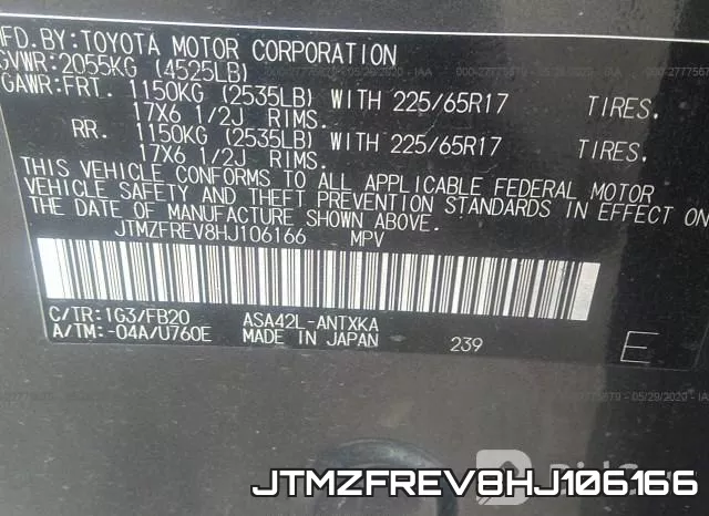 JTMZFREV8HJ106166 фото 10
