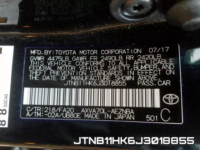 JTNB11HK6J3018855 фото 2