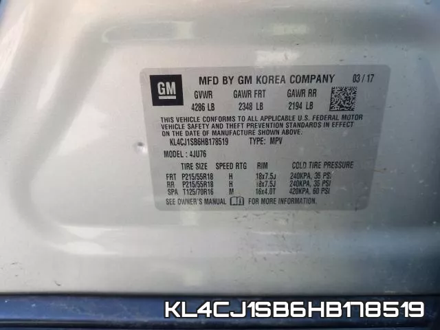 KL4CJ1SB6HB178519 фото 2