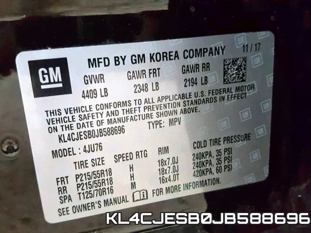KL4CJESB0JB588696 фото 2