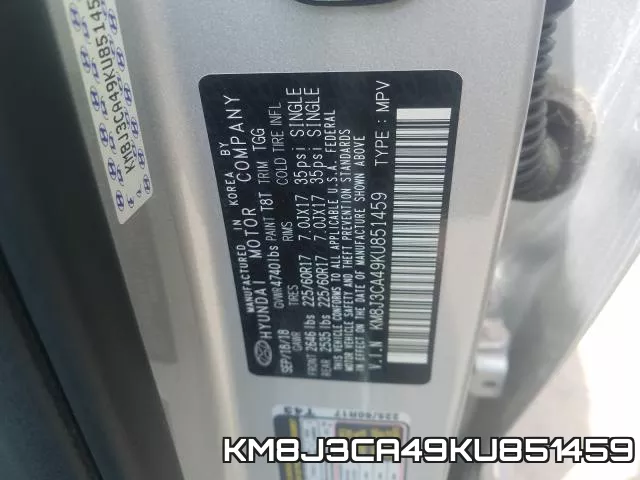 KM8J3CA49KU851459 фото 2
