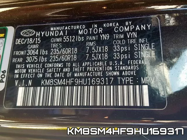 KM8SM4HF9HU169317 фото 2
