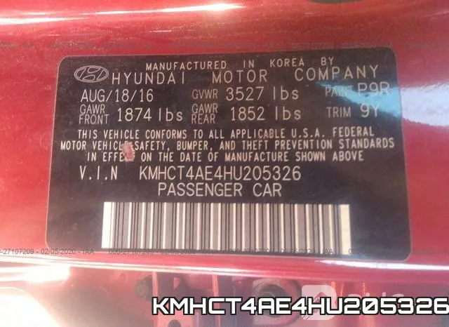 KMHCT4AE4HU205326 фото 10