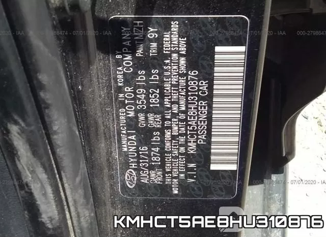 KMHCT5AE8HU310876 фото 10