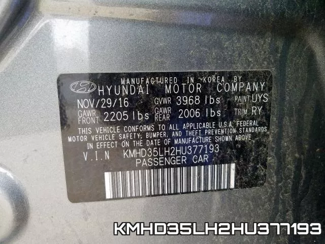 KMHD35LH2HU377193 фото 2