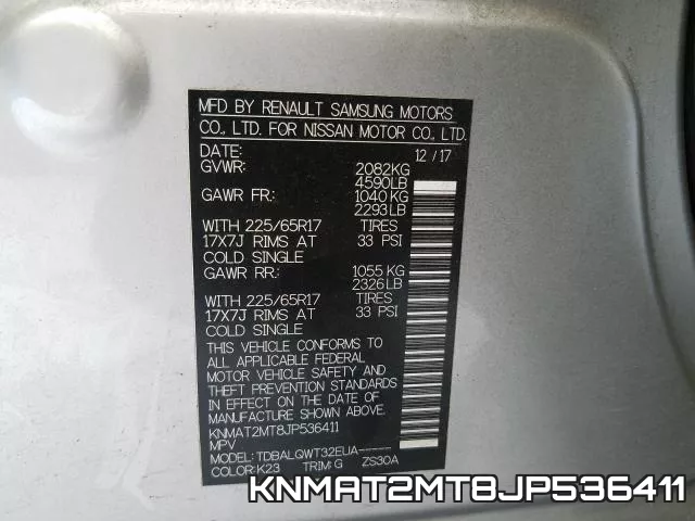 KNMAT2MT8JP536411 фото 2