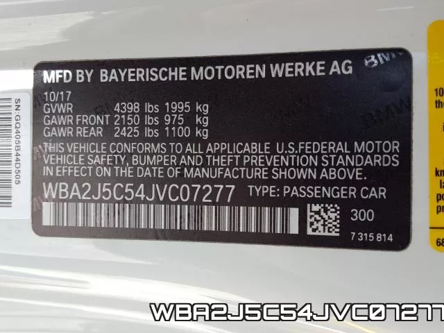 WBA2J5C54JVC07277 фото 2