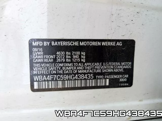 WBA4F7C59HG438435 фото 2