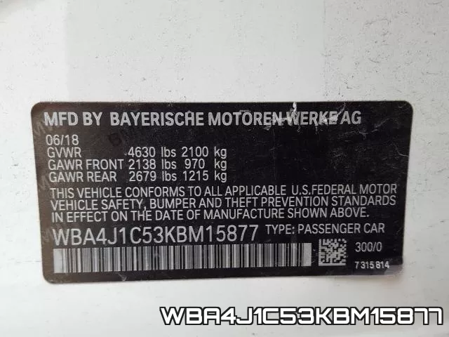 WBA4J1C53KBM15877 фото 2