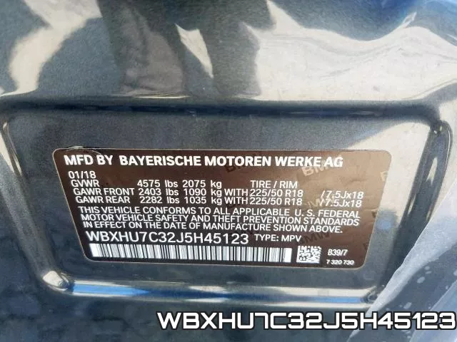 WBXHU7C32J5H45123 фото 2