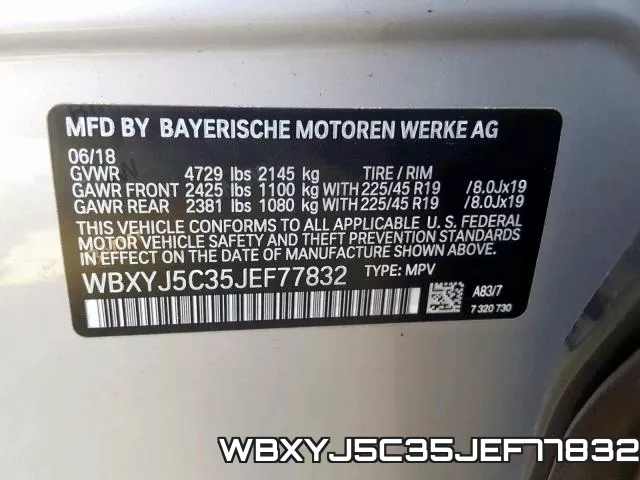 WBXYJ5C35JEF77832 фото 2