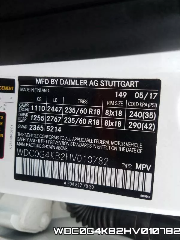WDC0G4KB2HV010782 фото 2