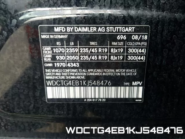 WDCTG4EB1KJ548476 фото 2