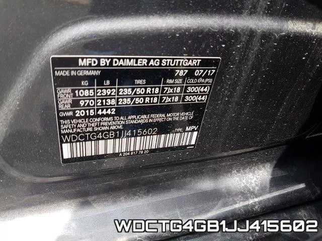 WDCTG4GB1JJ415602 фото 2