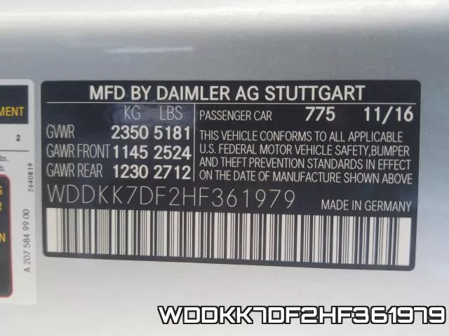 WDDKK7DF2HF361979 фото 2