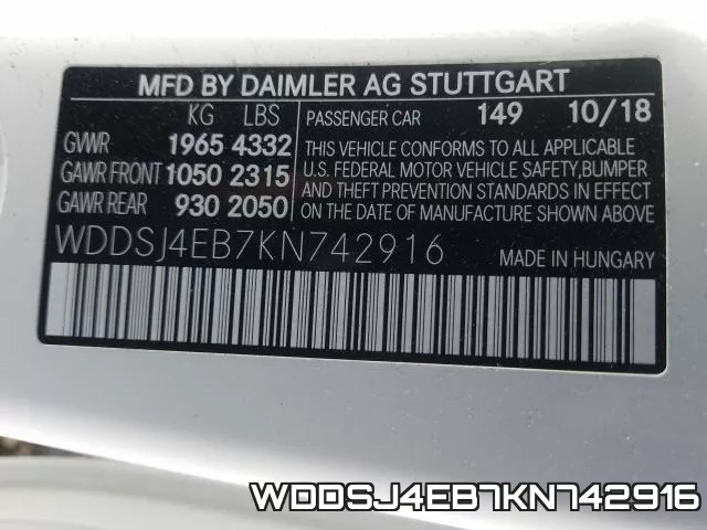 WDDSJ4EB7KN742916 фото 2