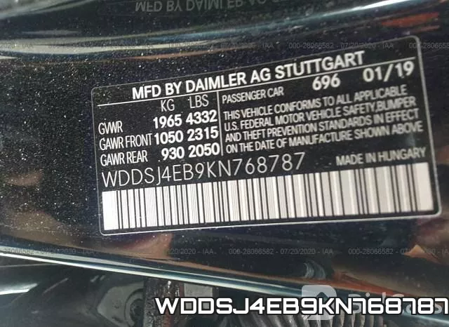 WDDSJ4EB9KN768787 фото 10