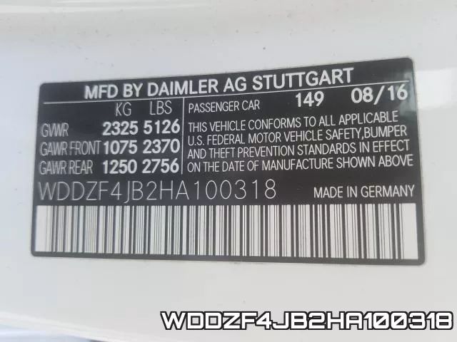 WDDZF4JB2HA100318 фото 2