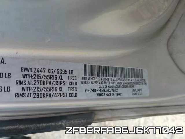 ZFBERFAB6J6K77042 фото 2