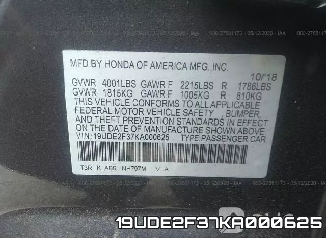 19UDE2F37KA000625 фото 10