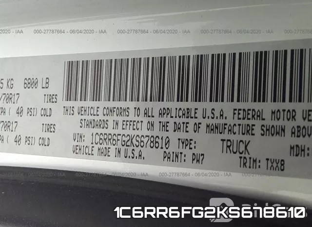 1C6RR6FG2KS678610 фото 10