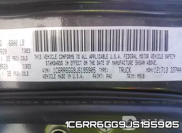 1C6RR6GG9JS195905 фото 10