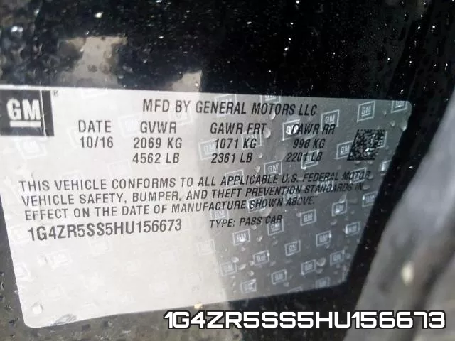 1G4ZR5SS5HU156673 фото 2