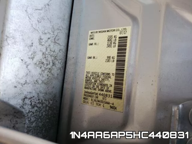 1N4AA6AP5HC440831 фото 2