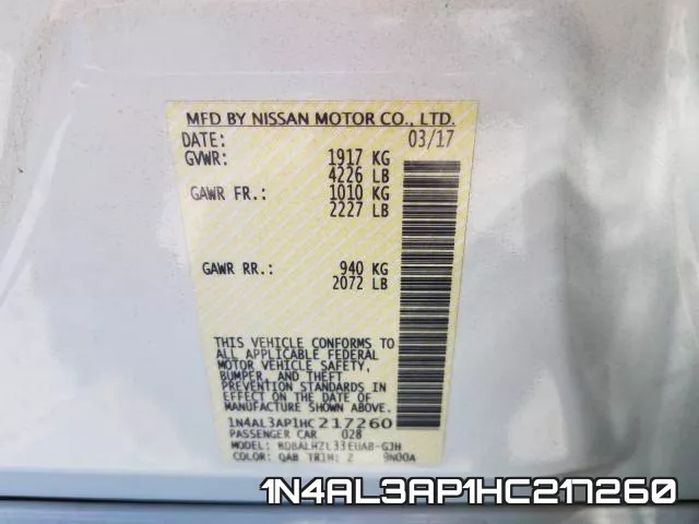 1N4AL3AP1HC217260 фото 2