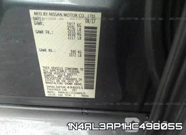 1N4AL3AP1HC498055 фото 10