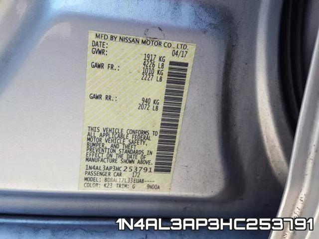 1N4AL3AP3HC253791 фото 2