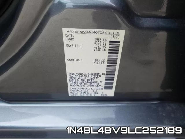 1N4BL4BV9LC252189 фото 2