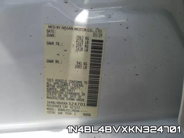 1N4BL4BVXKN324701 фото 2