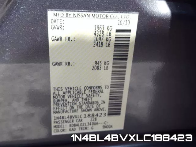 1N4BL4BVXLC188423 фото 2