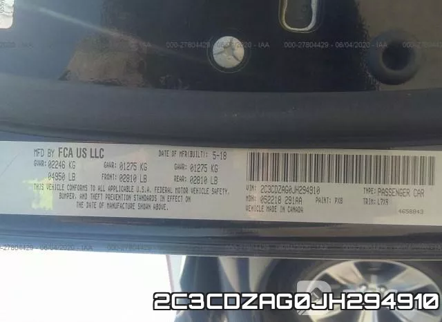 2C3CDZAG0JH294910 фото 10