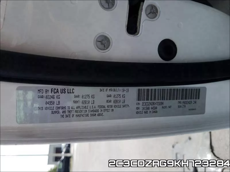2C3CDZAG9KH723284 фото 2