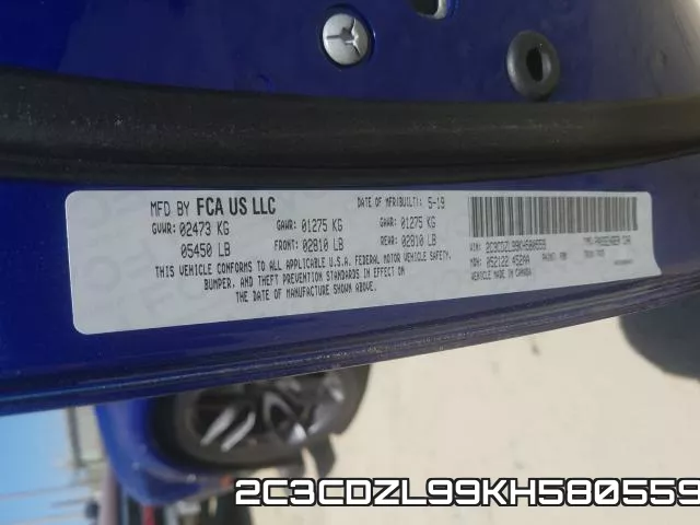 2C3CDZL99KH580559 фото 2