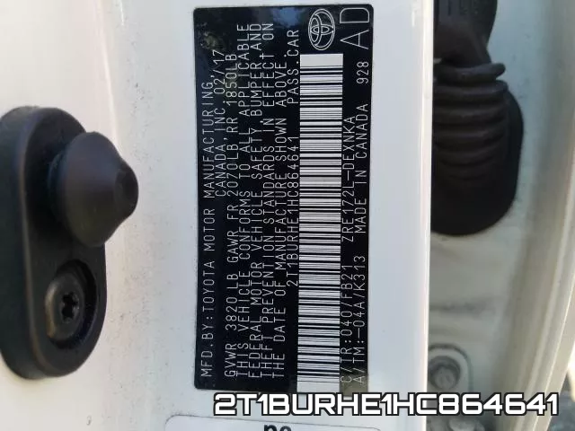 2T1BURHE1HC864641 фото 2