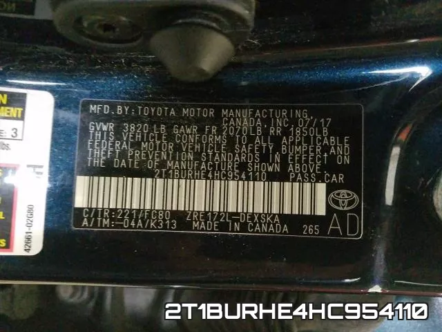 2T1BURHE4HC954110 фото 2