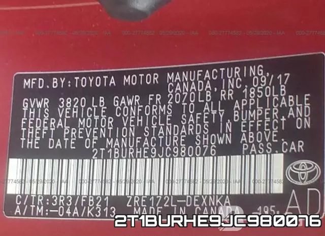 2T1BURHE9JC980076 фото 10