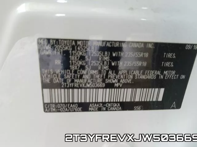 2T3YFREVXJW503669 фото 2