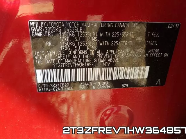2T3ZFREV7HW364857 фото 2