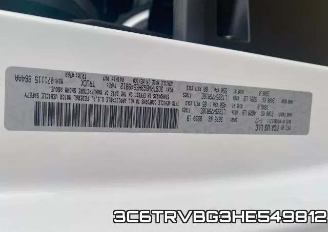 3C6TRVBG3HE549812 фото 2