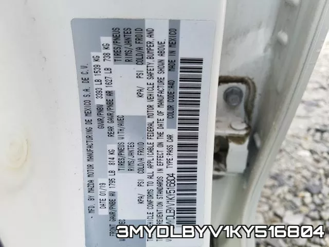 3MYDLBYV1KY516804 фото 2