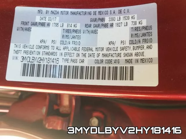3MYDLBYV2HY181416 фото 2