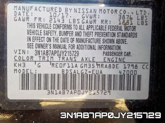3N1AB7AP0JY215729 фото 2