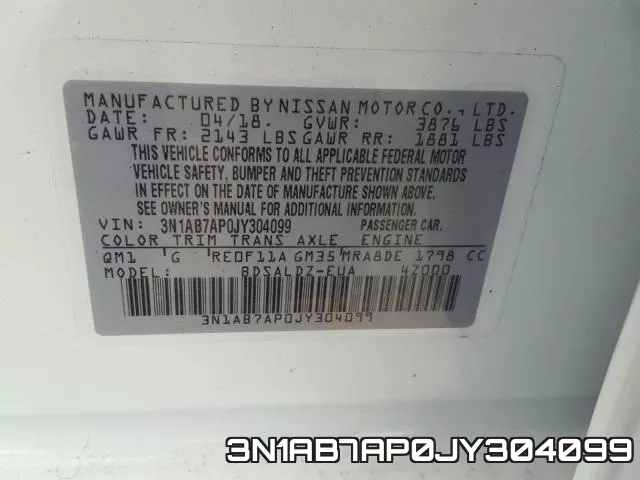 3N1AB7AP0JY304099 фото 2